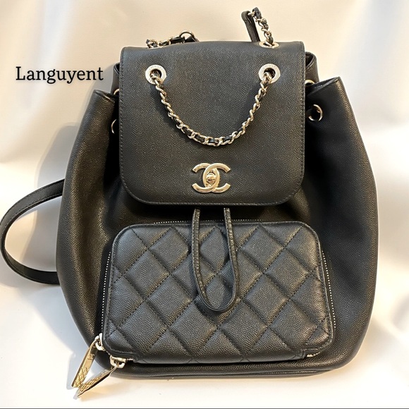 CHANEL Handbags - CHANEL Business Affinity Backpack in Black Caviar